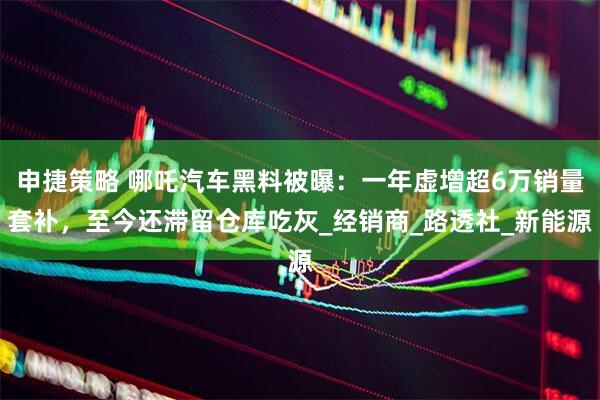申捷策略 哪吒汽车黑料被曝：一年虚增超6万销量套补，至今还滞留仓库吃灰_经销商_路透社_新能源