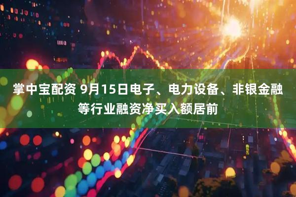 掌中宝配资 9月15日电子、电力设备、非银金融等行业融资净买入额居前